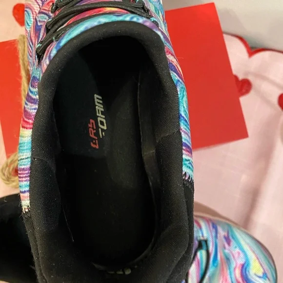 Skechers Women's Swirl Pattern Sneakers - Black, Blue, Pink - Picture 5 of 6